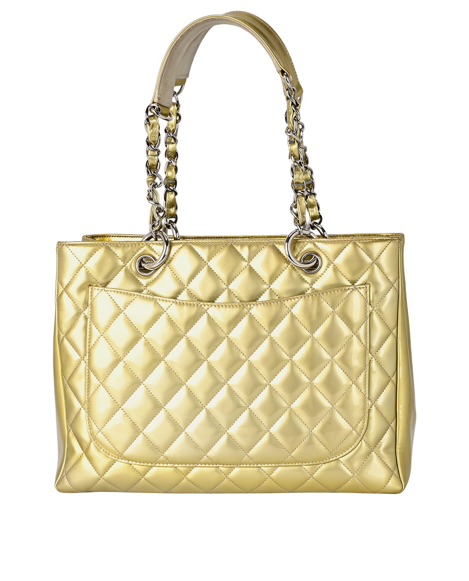GST, &pound;1,200, Handbags, Gold, Patent Leather, Back view